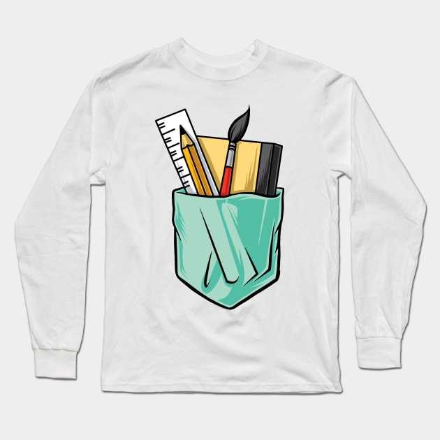 artist pocket Long Sleeve T-Shirt by Mako Design 